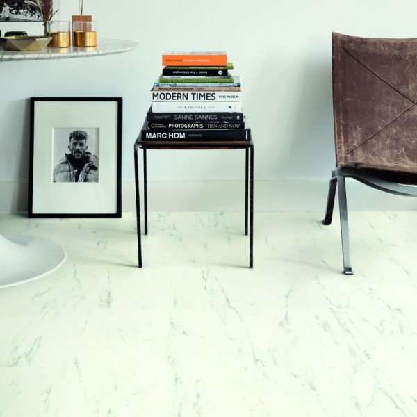 ПВХ плитка QS Alpha Vinyl ORO BASE плитка AVSTT 40136 Мрамор каррарский белый